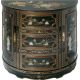Commode chinoise laque noire incrustations nacre
