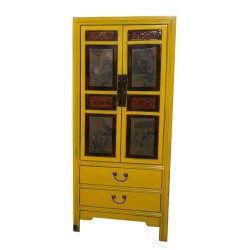 Armoire de cuisine chinoise jaune 