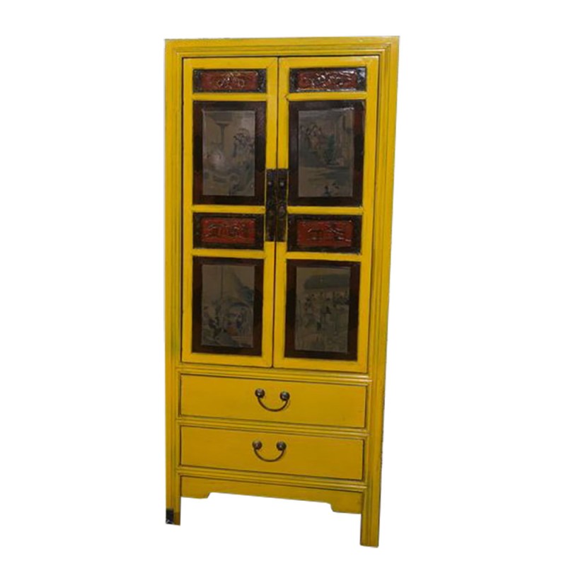 Armoire de cuisine chinoise jaune 