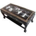 Living room Table black lacquer with inlay of mother-of-pearl