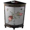 Meuble d'angle chinois laque argent