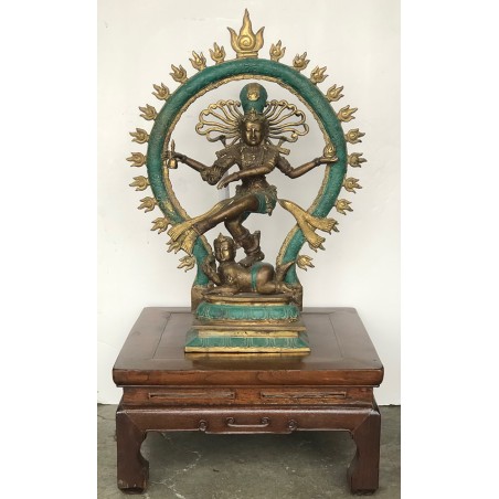 Statue de Nataraja en bronze et son autel