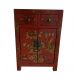 Furniture chinese red painted flowers and birds