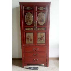 Armoire chinoise lady cabinet - Peintures portes d'origine
