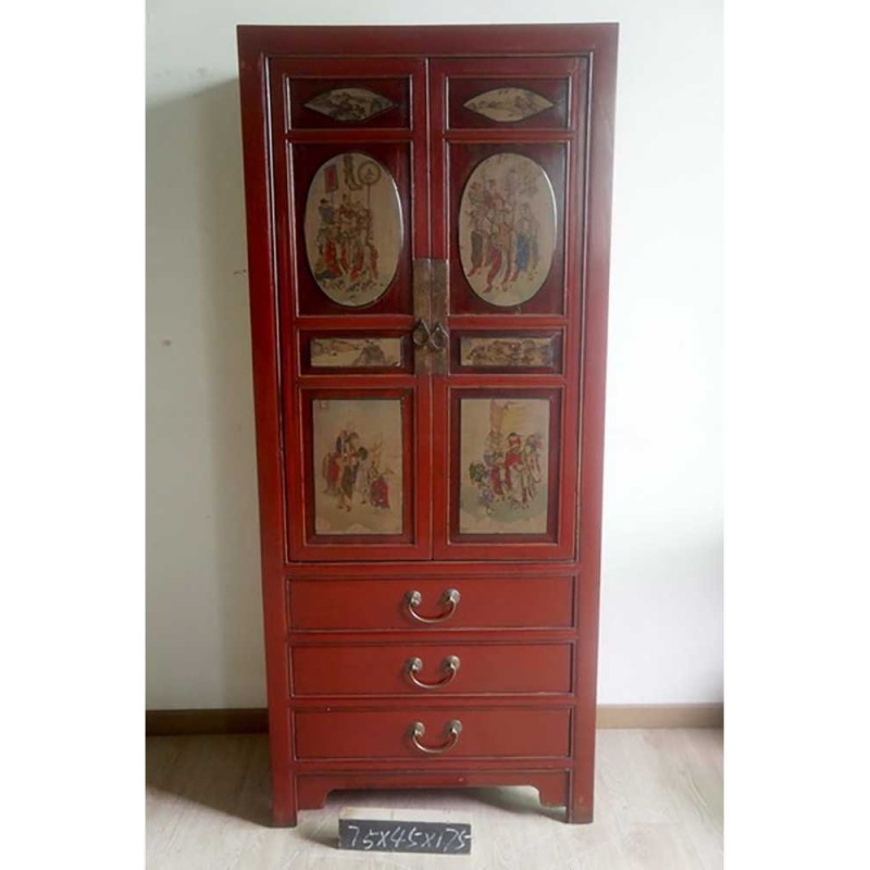 Armoire chinoise lady cabinet - Peintures portes d'origine