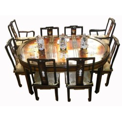 Table de salle à manger chinoise laquée vendue sans chaise ou fauteuil
