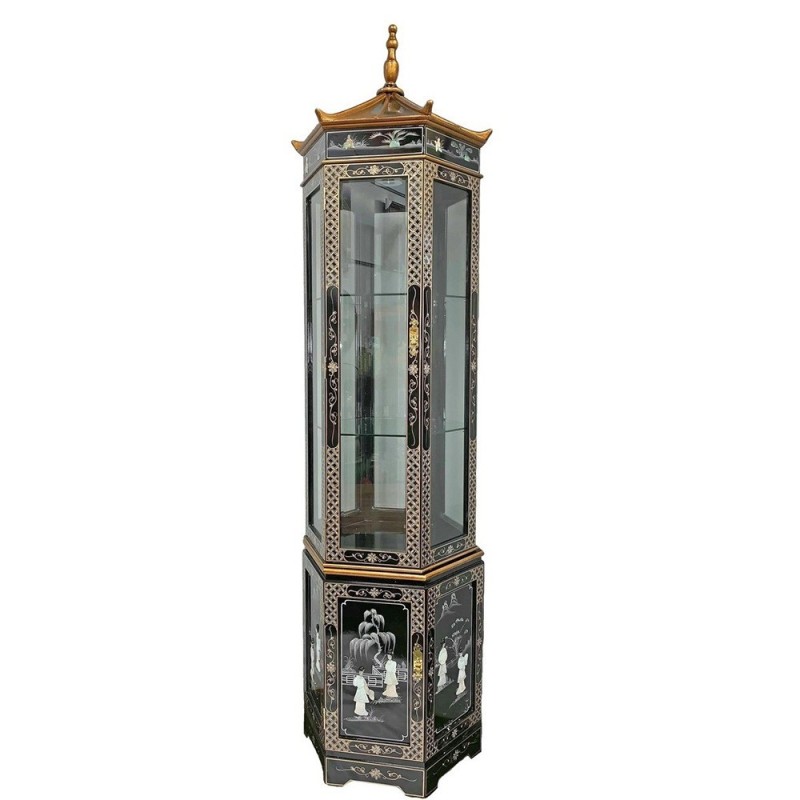 Vitrine chinoise laquée deux modules