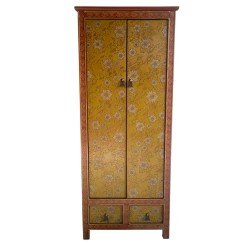 Armoire tibétaine Fleurs jaunes