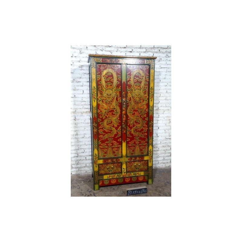 Armoire tibétaine des dragons rouges