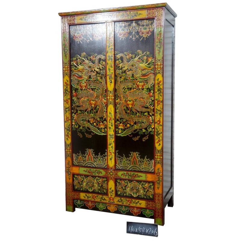 Armoire tibétaine des dragons noirs Armoire tibétaine des dragons noirs