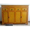 Buffet tibétain jaune motifs floraux
