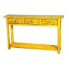 Console tibétaine jaune 3 tiroirs