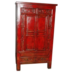 Armoire chinoise rouge antique 