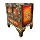 Bedside cabinet chinese lacquer gold brown
