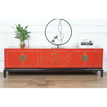 Meuble TV rouge 183x46x53