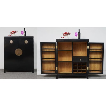 Bar en bois aspect buffet chinois