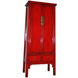 Armoire chinoise rouge antique 