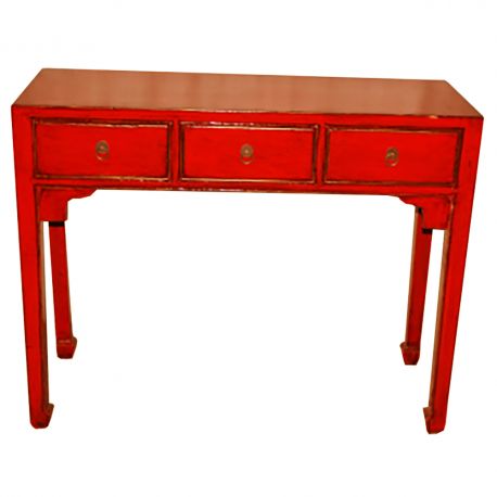 Console chinoise ancienne rouge 