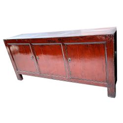 Grand buffet chinois ancien rouge