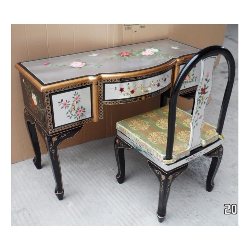 Bureau chinois et sa chaise assortie Bureau chinois et sa chaise assortie