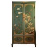 Armoire chinoise bleue fleurs de pivoine