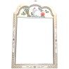 Miroir chinois laque blanche oiseau grue
