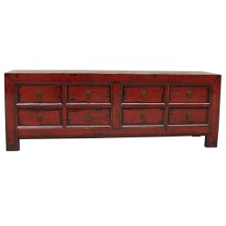 Commode chinoise 8 tiroirs rouge