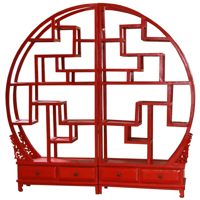 Etagère chinoise destructurée avec sculptures Etagère chinoise destructurée avec sculptures