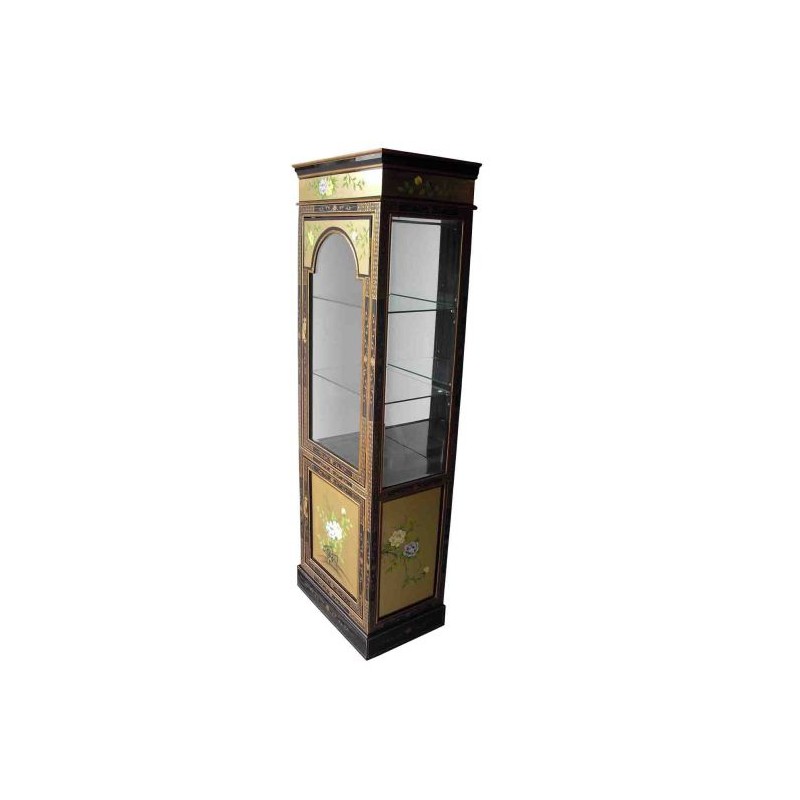 Vitrine chinoise laque mordorée Vitrine chinoise laque mordorée