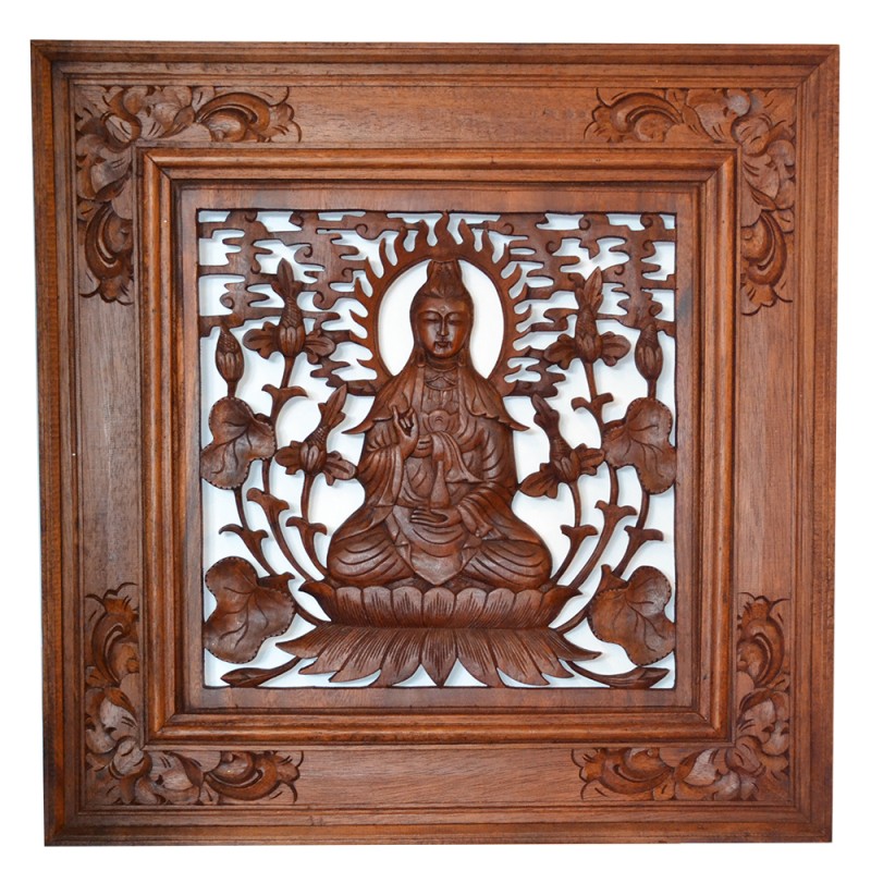 Tableau de bouddha assis en bois Tableau de bouddha assis en bois