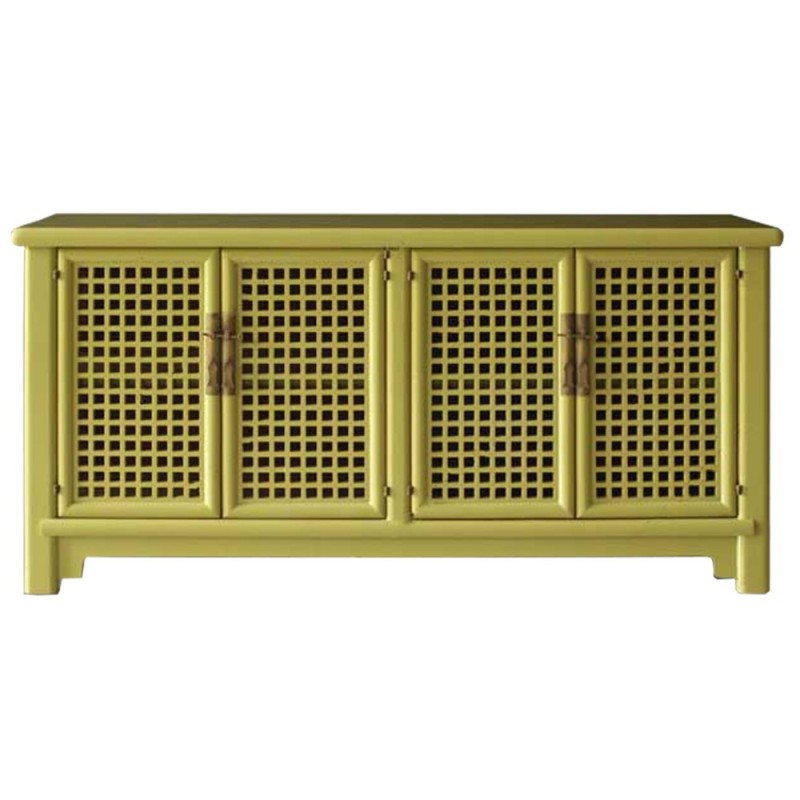 Buffet chinois vert 4 portes ajourées L188cm Buffet chinois vert 4 portes ajourées L188cm
