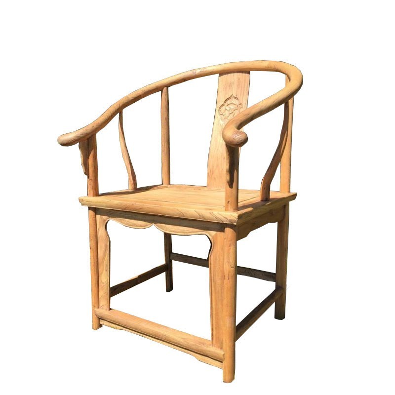 Fauteuil chinois fer à cheval bois naturel Fauteuil chinois fer à cheval bois naturel