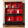 Bibliothèque chinoise rouge et noire
