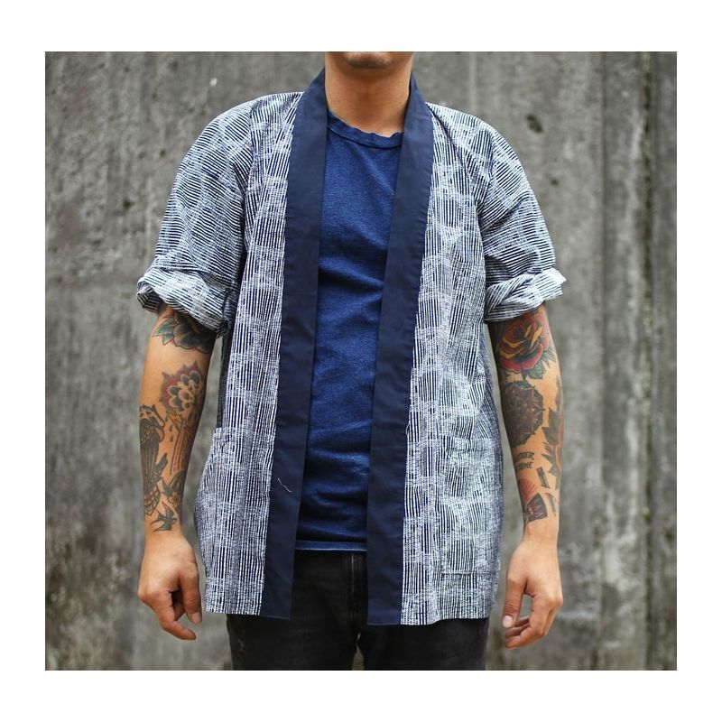 Kimono japonais Happi coton motif kagome