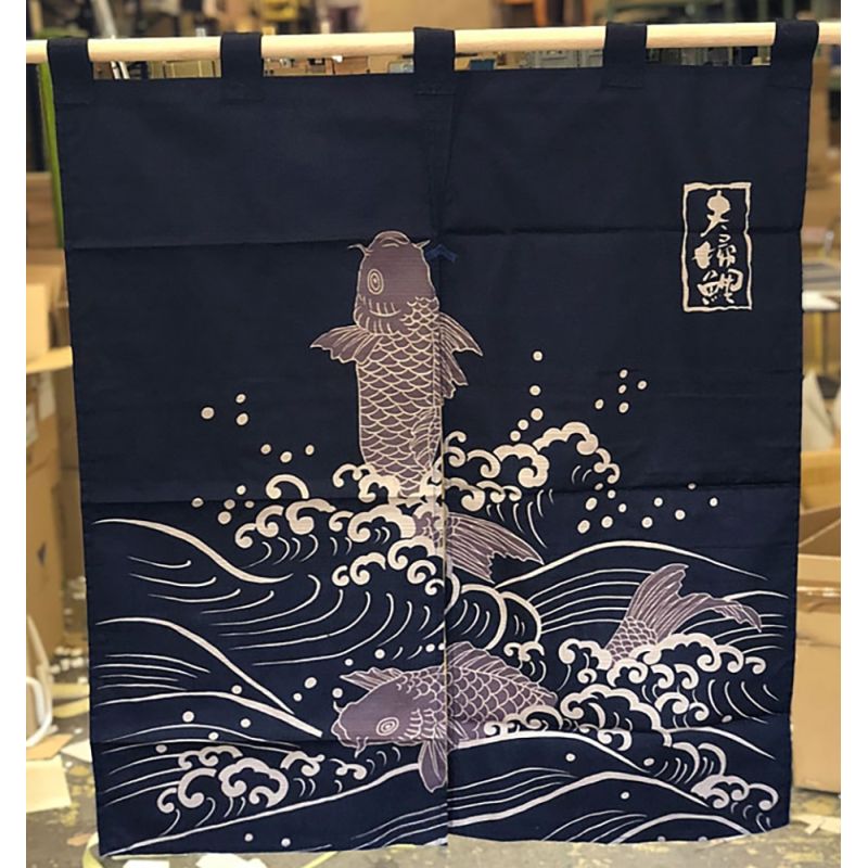 Noren noir Carpe Koi