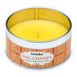 Bougie à la cire de soja dans boîte en étain Goloka - Nag Champa