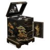 Boîte à bijoux chinoise laque noire peinture de paysages d'Asie