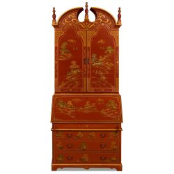 Secrétaire chinois double laqué rouge