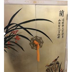 Armoire chinoise laque dorée peinte à la main