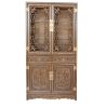 Vitrine bibliothèque chinoise en orme sculpté