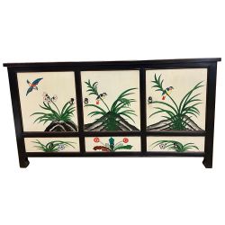 Buffet noir de Chine du nord portes peintes