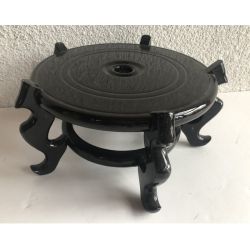Cache pot chinois doré 43cm et son support en bois