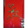 Armoire chinoise laquée rouge motifs doré