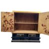 Armoire chinoise laquée fleurs de pivoine avec tablette H120cm