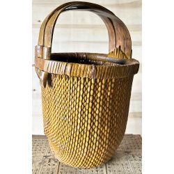 Ancien panier à riz tressé