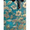 Coffre tibétain bleu aux motifs floraux - COMMANDE POSSIBLE SUR MESURE