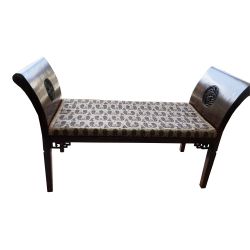 Banc chinois en orme sculpté 