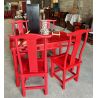 Table de cuisine chinoise et quatre chaises en teck massif