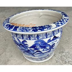 Cache pot vietnamien bleu- Diamètre 39 cm