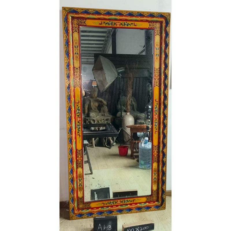 Miroir tibétain à cadre sculpté 100x200 cm Miroir tibétain à cadre sculpté 100x200 cm
